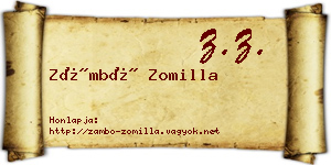 Zámbó Zomilla névjegykártya
